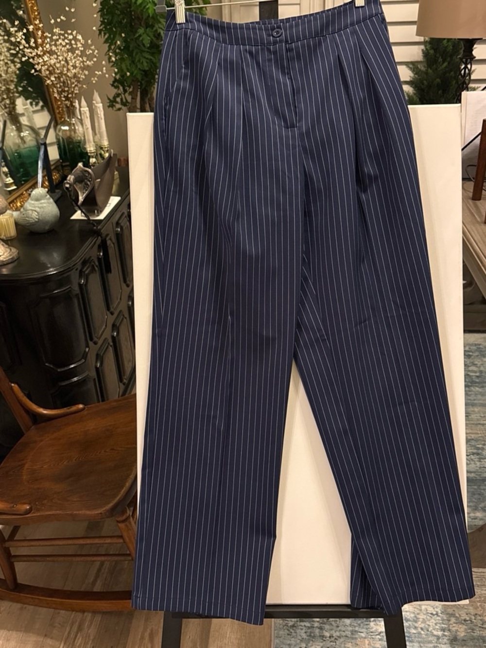Women’s Navy Pinstripe Dress Pants